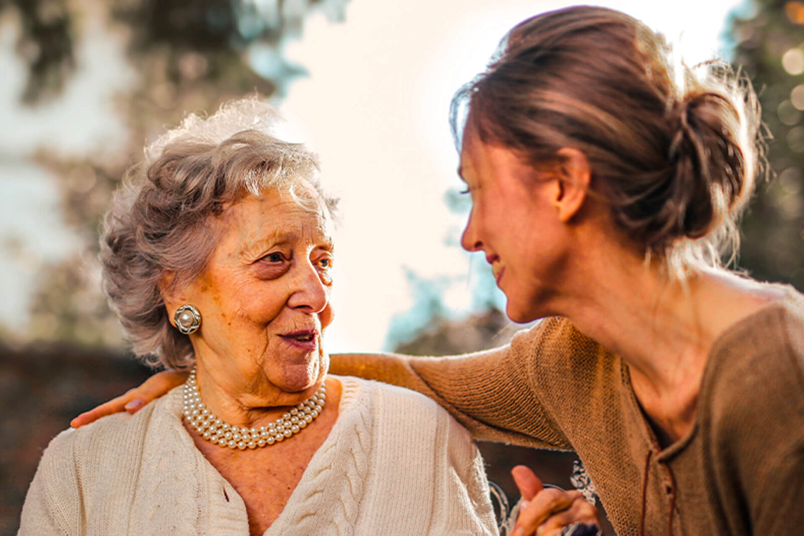 Senior woman with daughter