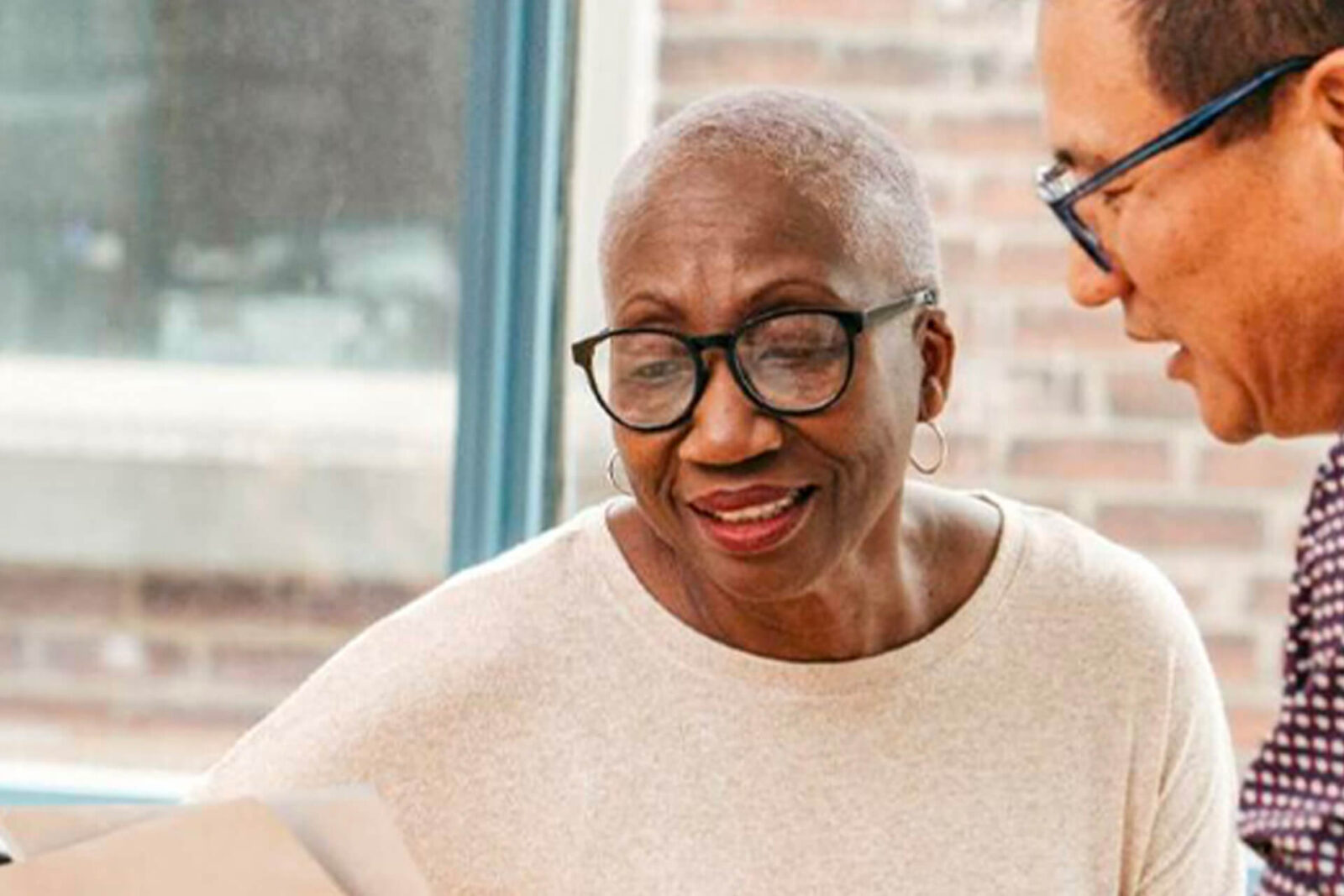 senior woman reviewing documents