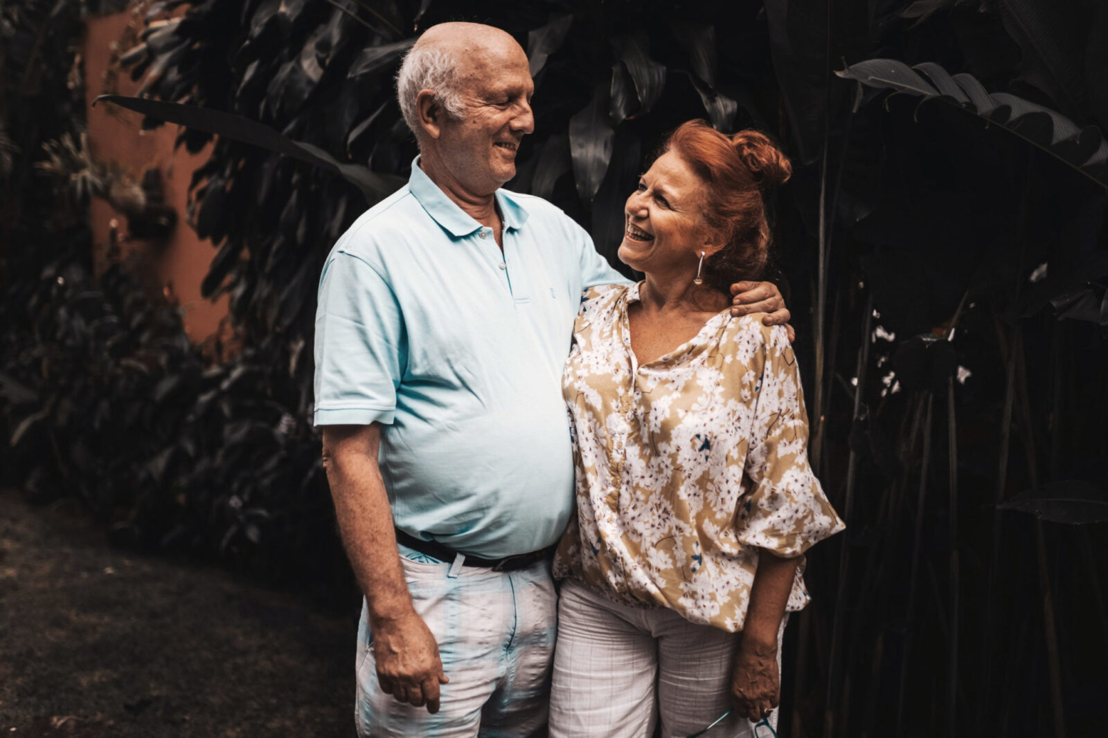 senior couple smiling