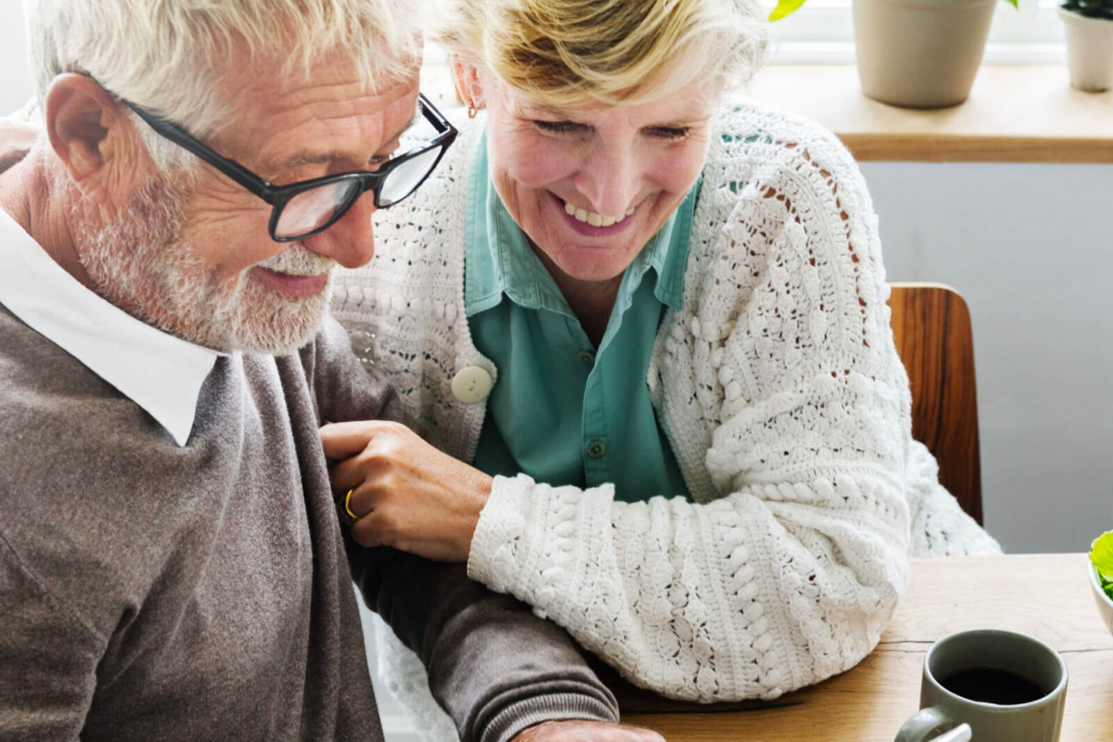 senior couple reading