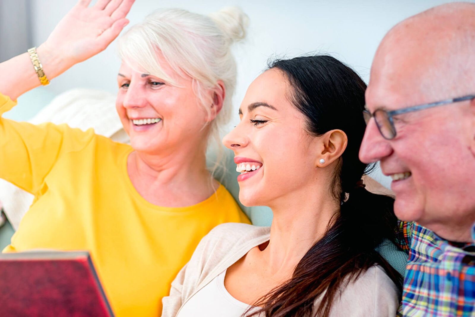daughter reading to parent