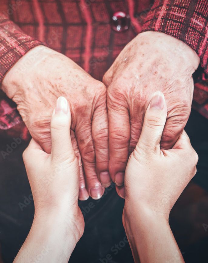 Hands holding together