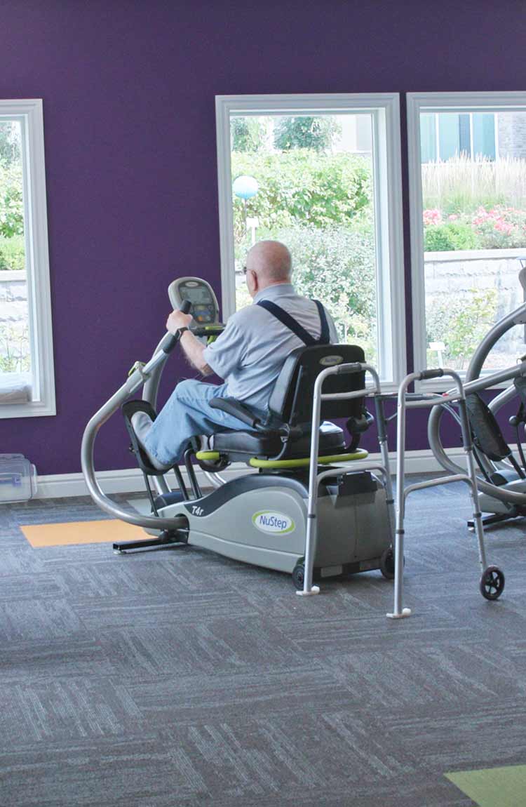 old man exercising.