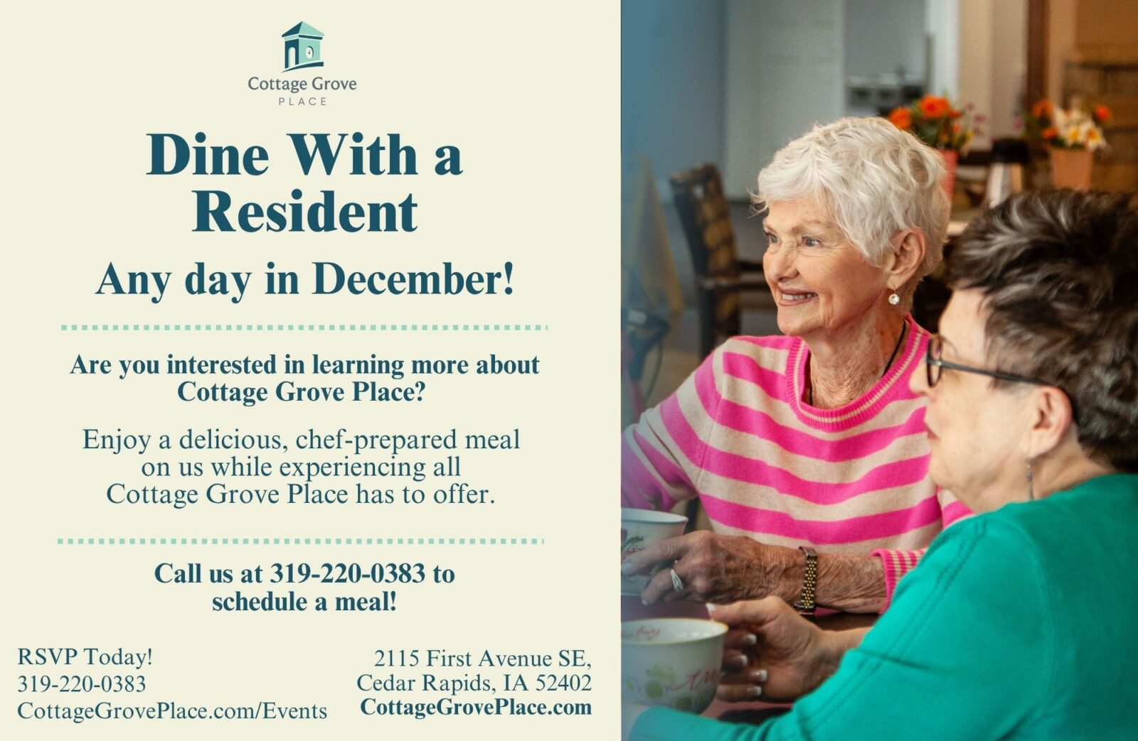 Dine with a Resident at Cottage Grove Place