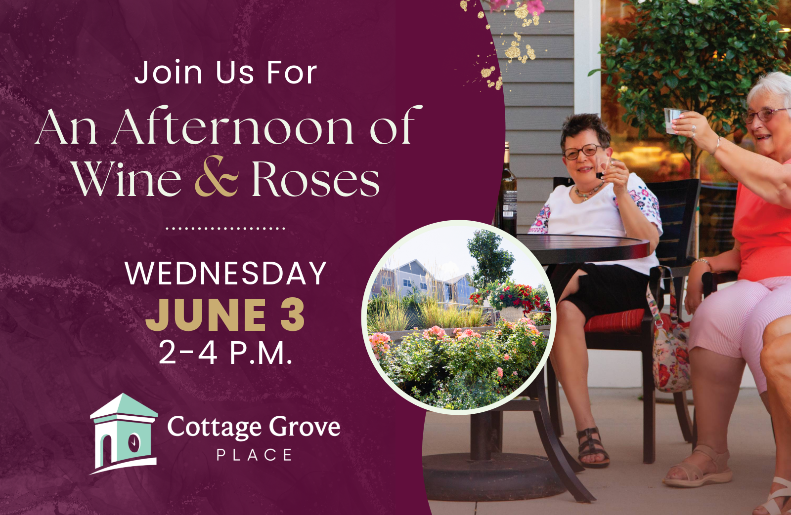 Residents enjoy the 2025 Wine & Roses event